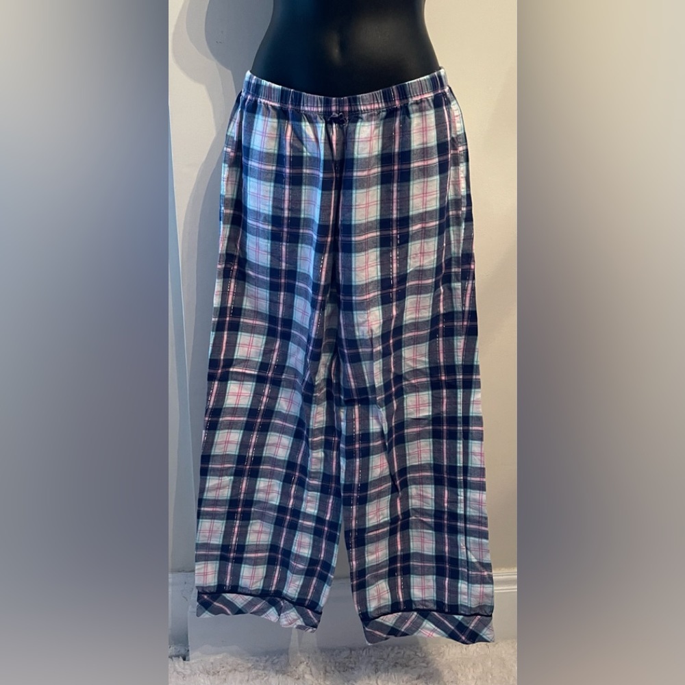 Victoria’s Secret Blue Plaid Pj Pants Size Small